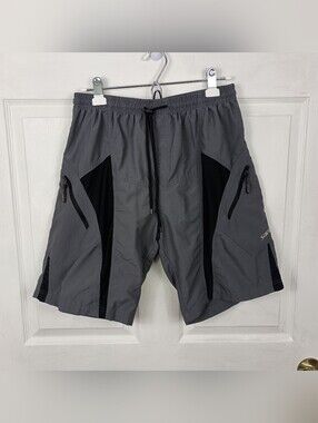 Santic Mountain Bike Cycling Shorts Mens Medium Gray Stretch Padded Ripstop